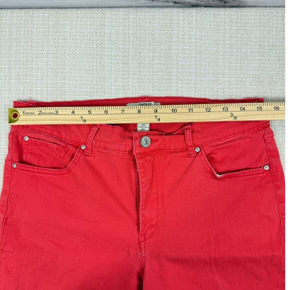 Vintage America Blues Weekend Crop Red Jeans Size 10 - Picture 5 of 7
